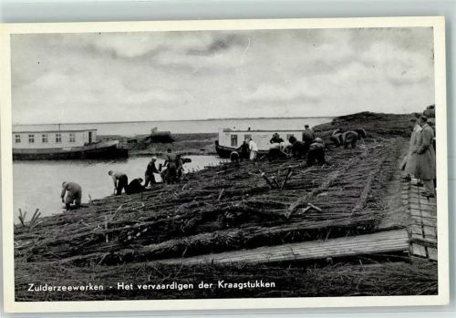 Lelystad Zuderzeewerken Deichbau Arbeitsboote