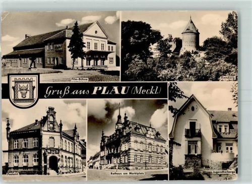 19395 O2864 Plau - Film - Bühne Amtsberg Postamt Rathaus Jugendherberge