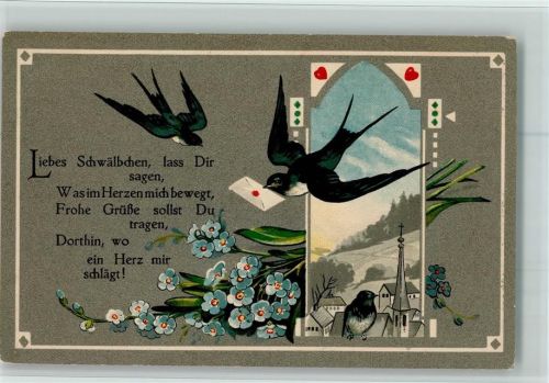 1916 S.V.D. Serie 3138-4 - Spruch, Vergissmeinnicht , Poesie AK Gute Erhaltung