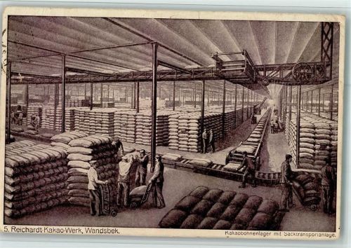 Wandsbek 1915 Nr. 5 Reichardt Kakao Werk - Sacktransportanlage, Technik