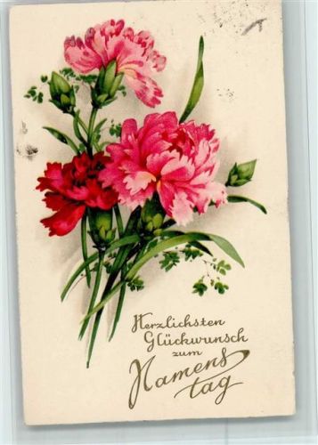 1932 Verlag Erika 3044 Namenstag - Nelken AK