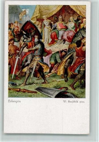 Lohengrin , sign Hauschild - Uvachrom Nr. 4483 Serie 258 AK