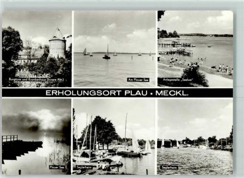 19395 O2864 Plau - Burgturm Krankenhaus Plauer See Seglerheim Badestrand