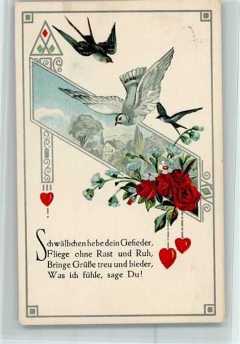 1919 S.V.D. Serie 3159-4 AK Poesie - Herzen