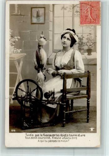 1920 Fotoverlag Serie 616 - Frau am Spinnrad AK
