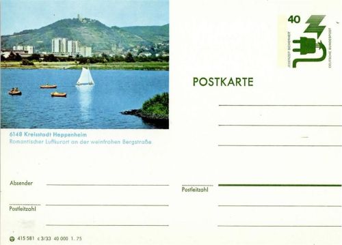 Heppenheim Blick nach Heppenheim Segelboot Gummiboote