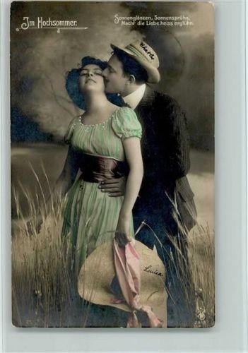 1910 Nr. 2519 Liebespaar, ein Kuss auf die Wange - gute Erhaltung