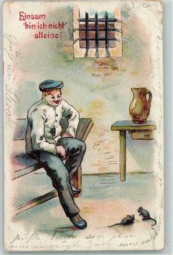 1902 Gefängnis Soldat Lithographie AK