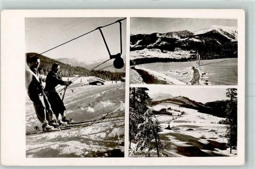 Winklmoos Skifahrer Schlepplift Winter