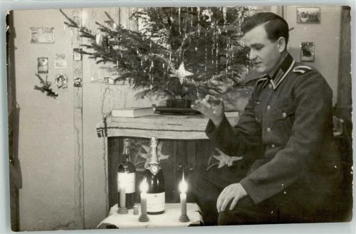 Soldat Uniform Weihnachtsbaum Sektflasche