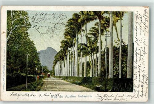 Petropolis 1905 Rua do Jardim botanico Straßenbahn Ort lt. Stempel
