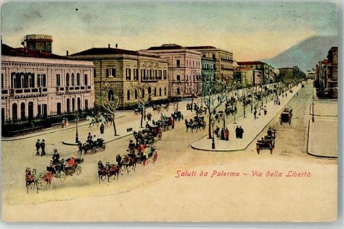Palermo Via della Liberta mit Pferdedroschken