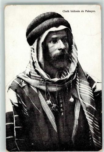 Damaskus Damas 1917 Künstlerkarte Cheik bedouin de Palmyre