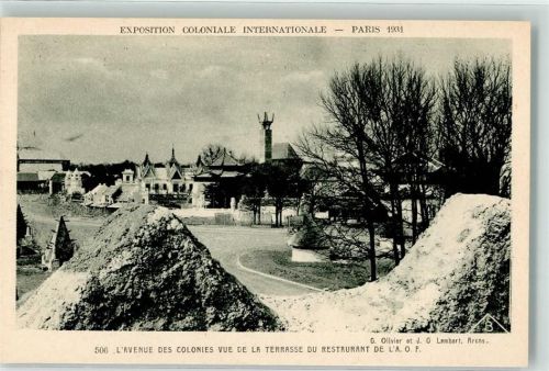 Paris Architekten G. Olivier et J. G. Lambert Exposition Coloniale Internationale 1931 Nr 506 L'Avenue des Colonies vue de la Terrasse du Restaurant de L. A. O. F,