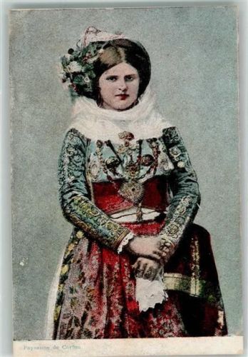 Corfu Kerkyra Lithographie Tracht