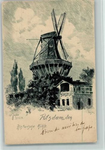 Potsdam 1899 Historische Mühle sign. Jander