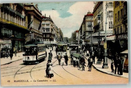 13000 Marseille 1913 - la Cannebiere Straßenbahn Fahrrad