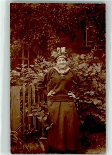 Junge Frau in Matrosenjacke Wilhelmsberg Ort handschriftlich Tracht Polen 1917 Privatfoto AK
