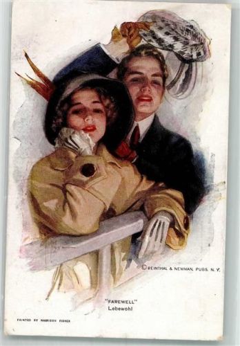 Farewell Lebwohl Hutmode Nr. 773 Reinthal u. Newman 1920 Künstlerkarte