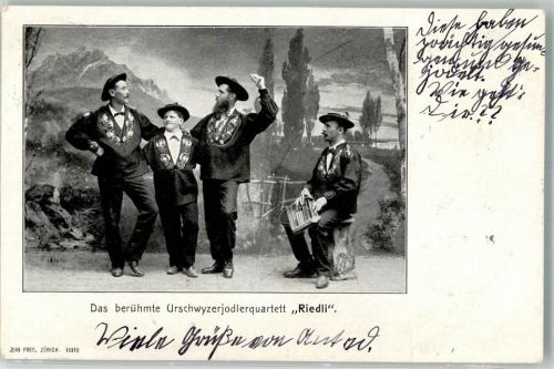 Urschyzer Jodlerquartett Riedli Musikgruppe Volksmusik Tracht Zither 1906