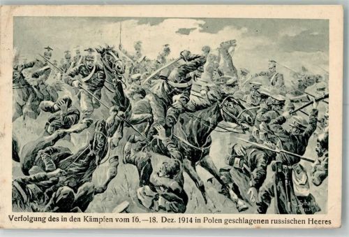 WK I Verfolgung in Polen geschlagenen russ. Heeres sign. Schaller