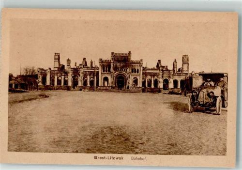 Brest 1917 Bahnhof Auto Oldtimer
