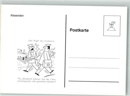 Humor Karikatur Fernschachspieler Briefträger