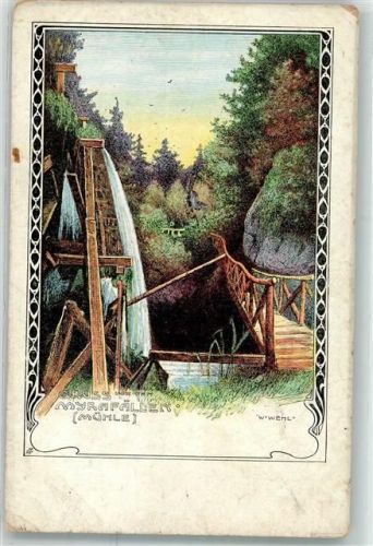 Muggendorf 1907 Myrafälle Mühle sign. W. Wehl