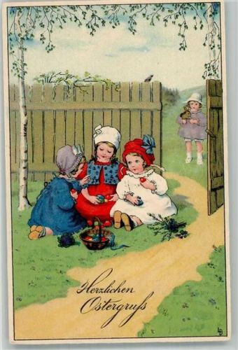 Ostern Kinder finden bunte Eier