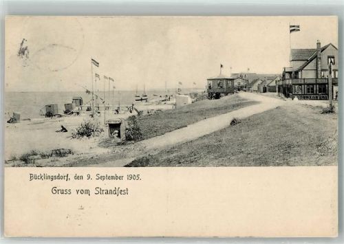 1905 Bücklingsdorf Strand Strandkörbe Strandfest 9. Sept. 1905