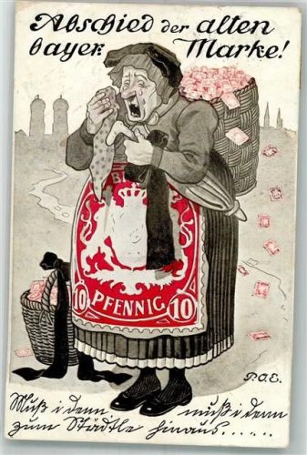 1911 Abschied der alten bayer. Marke Philatelie