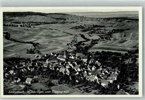 74626 W7117 Schwabbach 1938 Foto AK Fliegeraufnahme Strähle