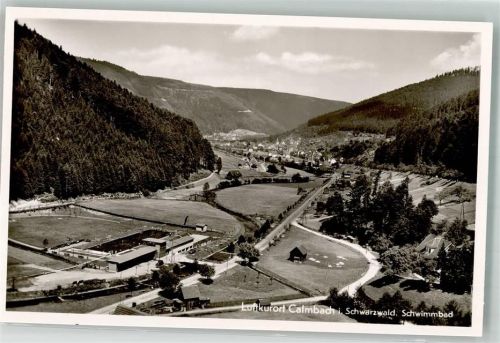 75323 W7547 Calmbach Foto AK Schwimmbad