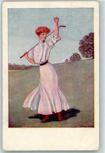 Frau mit einem Golfschläger