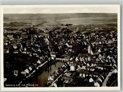 Rottenburg Fliegeraufnahme Rottenburg Stadtansicht Neckar