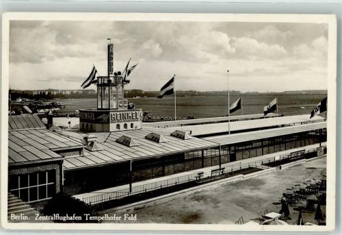 Tempelhof 1935 Zentralflughafen Tempelhofer Feld Gasthaus Werbung Heinkel
