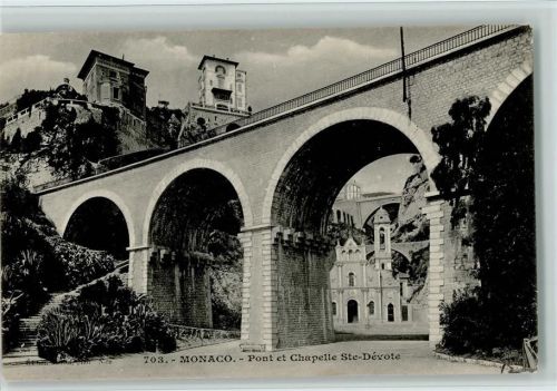 Pont et Chapelle Ste Devote - Brücke ca 1905 AK