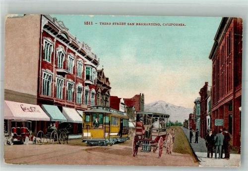 San Bernardino Straßenbahn Geschäft Kutsche Third Street