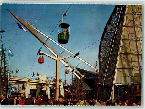 Nr. 6301 Egicarte - Exposition 1958 - Pavillon of France , Seilbahn AK Ausstellung