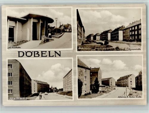 Döbeln HO-Kaufhalle Blumenstraße Bertolt-Brecht-Straße Johannes-R.-Becher-Straße 4-Bildaufnahme