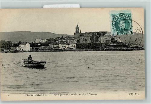 Fuenterrabia 1908 Vista general tomada des de el Bidasoa