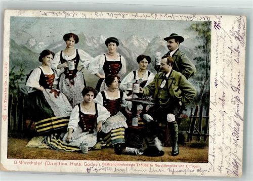 Mürzthaler Truppe Bier Trachten Volksmusik 1905