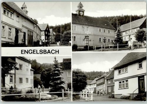 99894 O5801 Engelsbach - Dorfstraße Rat der Gemeinde und Kapelle Am Springbrunnen FDGB-ERholungsheim E. H. Franziska Haus II Foto Gräser 4-Bildaufnahme