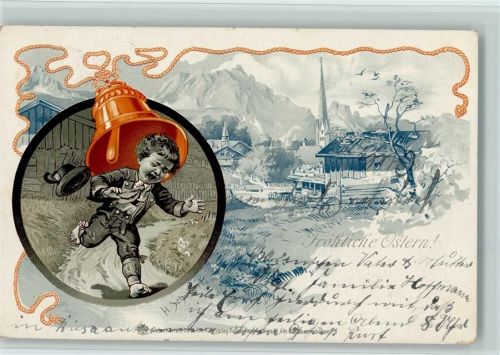1903 Kind weint über die laute Kirchenglocke - Ostern