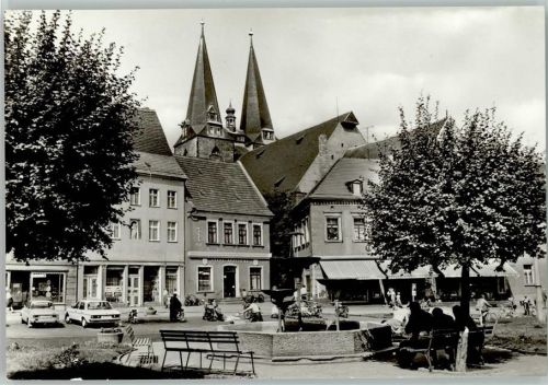 Calbe Markt Brunnen Stadt-Apotheke Foto Deutscher