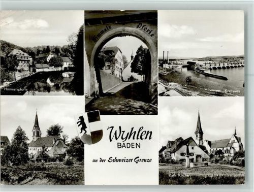 79639 W7889 Wyhlen - Ortsansichten Himmelspforte Kraftwerk Evangel. Kirche Kath. Kirche Mehrfachaufnahme