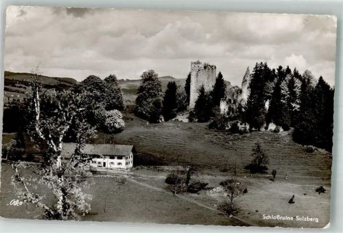 87477 W8961 Sulzberg , Allgäu 1959 - Schloss Ruine Sulzberg