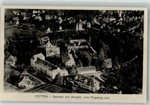 Stetten 1943 Fliegeraufnahme Strähle Remstal mit Anstalt