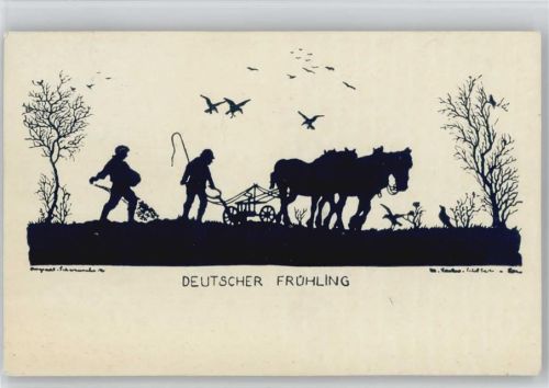 Bauer mit Pflug - sign Sachse-Schubert 1944 AK
