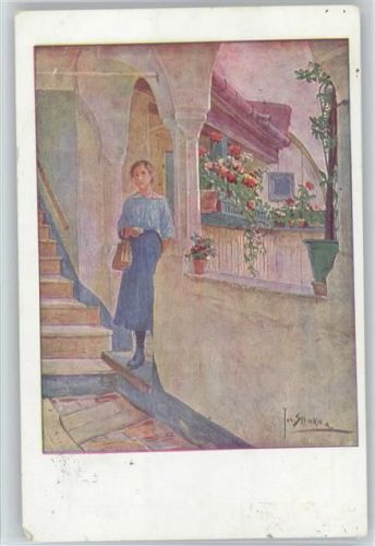 1919 Vorstadtmädchen - Blumentöpfe